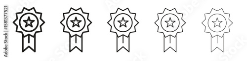 Badge icon. Thin line illustration. outline drawing, Editable stroke