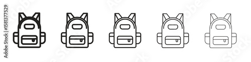 Backpack icon. Thin line illustration. outline drawing, Editable stroke