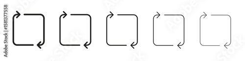 Arrows repeat icon. Thin line illustration. outline drawing, Editable stroke