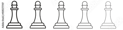 Chess queen icon. Thin line illustration. outline drawing, Editable stroke