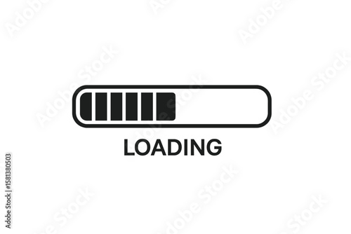 Vector loading bar icon progress indicator template with seven progress stages for software installation and download update, sleek minimal system upgrade and UI progress design