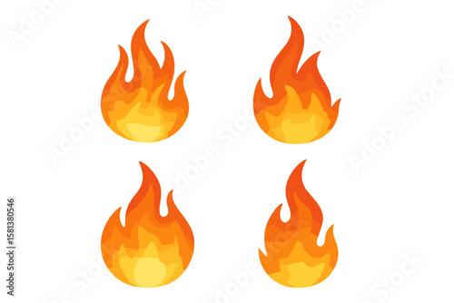 Set of 4 Megaphone and Loudspeaker Vector Icons, Announcement Symbols, Advertising and Promotion Concept, Marketing Communication, Loudspeaker and Megaphone Graphics