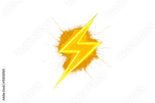Lightning bolt vector icon. Symbol of power, energy, electricity, thunder, and speed. Glowing yellow electric shock flash. Storm voltage sign isolated on white background.