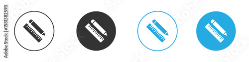 Pencil and ruler icon design Concept collection for UI UX