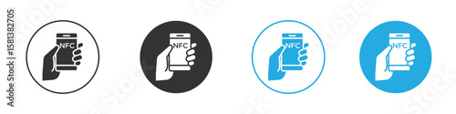 NFC communication icon design Concept collection for UI UX