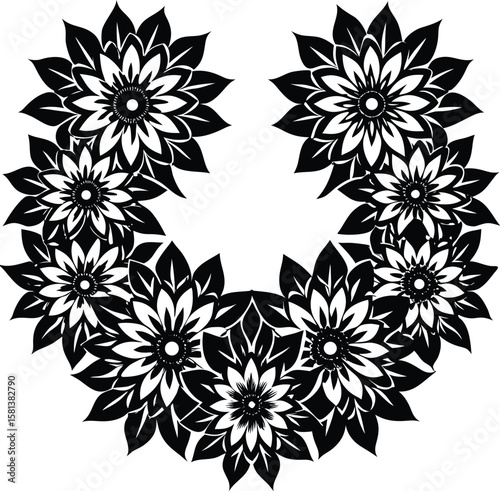 Ornamental Flower Cluster In U Shape