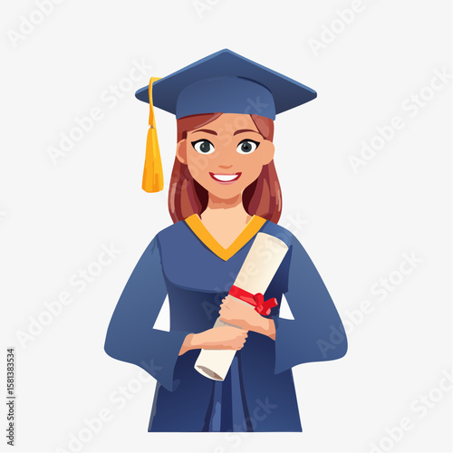 graduate student with diploma