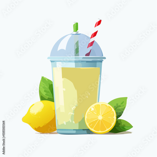 cocktail with lemon and mint