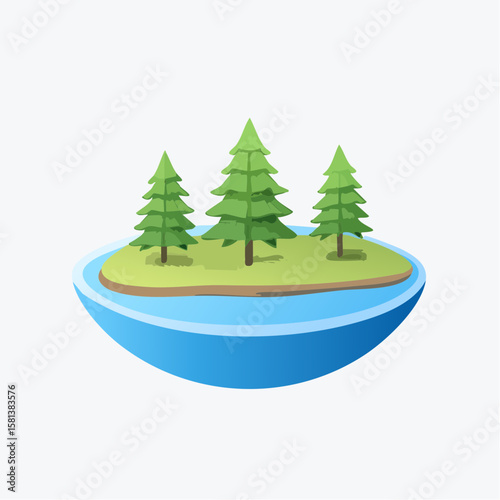christmas tree icon on white