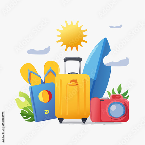 vector illustration of a travel suitcase