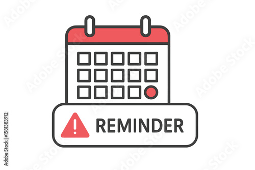 Calendar Reminder Alert for Important Event or Deadline, Notification for Business Planning, Daily Schedule, Appointment, and Key Date Alert, Push Message Notification