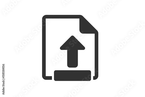 Upload document icon, file uploading flat design, share and send document, file synchronization, uploading and downloading files, mobile app and web UI icon, cloud sync, digital file transfer