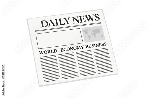 Vector mock up of a daily newspaper template with copy space for text. World news, economy, and business headlines. Press media journal layout for articles and publications.