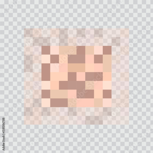 Transparent pixel blur. Censored mosaic placeholder. Privacy overlay Vector. Checkerboard background symbol.