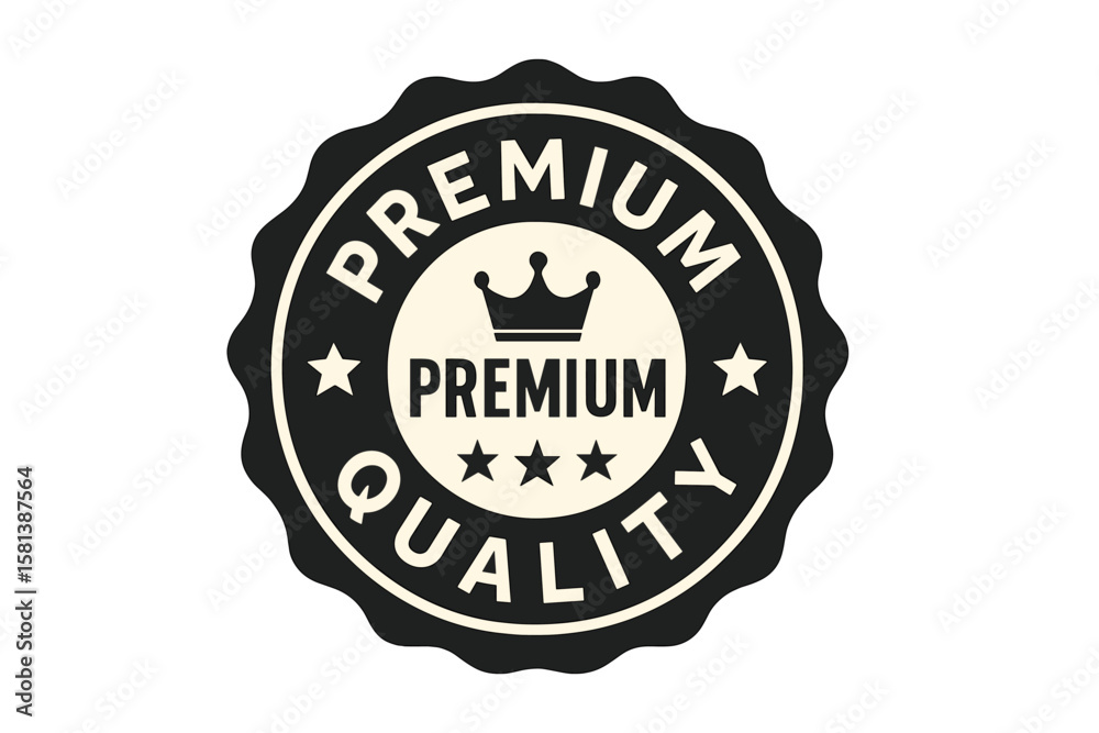 Premium Quality Badge Vector, Round Label with Crown, Stars, VIP Emblem, Flat Design, Best Quality Seal, Luxury Guarantee, Exclusive Premium Icon, Award Certification, Vector Illustration Premium Quality Badge Vector, Round Label with Crown, Stars, VIP Emblem, Flat Design, Best Quality Seal, Luxury Guarantee, Exclusive Premium Icon, Award Certification, Vector Illustration