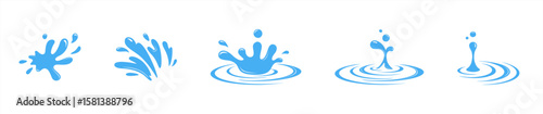 Fresh dynamic flow Water wave splash water drop icon vector illustration design template, vector 10 eps.