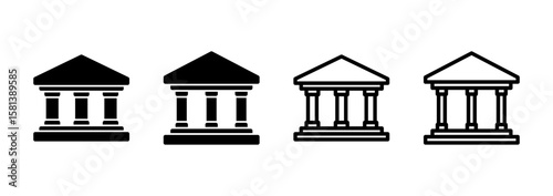 Bank icon logo design. Bank sign and symbol, museum, university