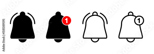 Bell icon logo design. Notification sign and symbol for web site design