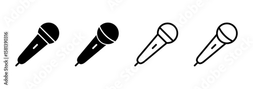 Microphone icon logo design. karaoke sign and symbol