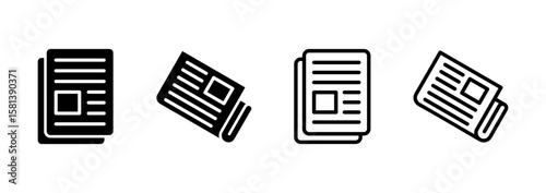 Newspaper icon logo design. news paper sign and symbolign