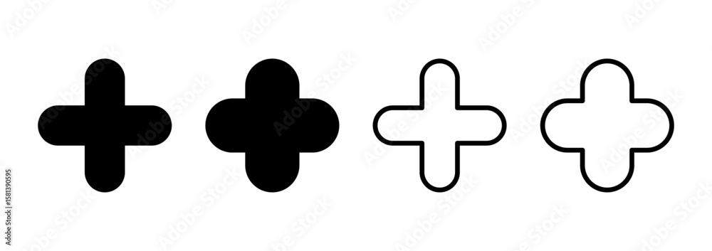 Fototapeta premium Plus icon logo design. Add plus sign and symbol