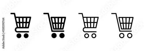 Shopping icon logo design. Shopping cart sign and symbol. Trolley icon