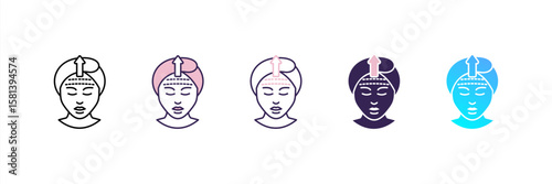 Forehead icon set multiple style collection