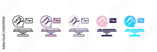 Operating Room icon set multiple style collection