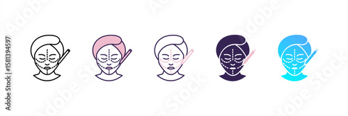 Cosmetic Surgery icon set multiple style collection