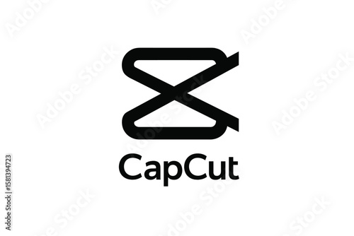 CapCut app icon, video editing application logo vector. Symbol for mobile video editor, social media content creation, multimedia tool, digital creativity, app branding design.