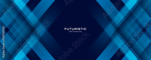 3D blue techno abstract background overlap layer on dark space with diagonal lines effect decoration. Modern graphic design element cutout style concept for web, art, flyer, card, or brochure cover