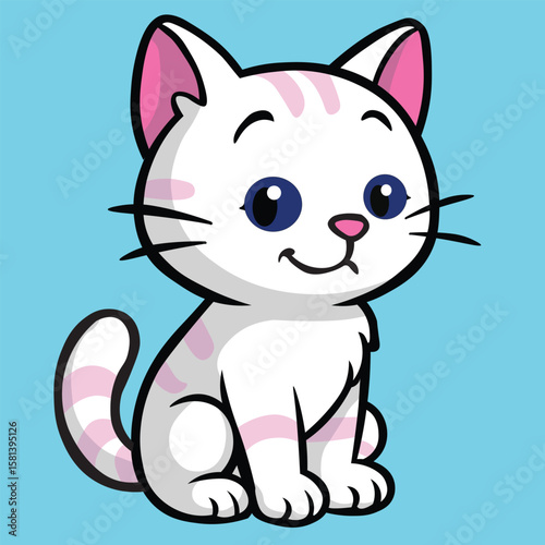 Illustration of a cat showing cute and adorable movements.
