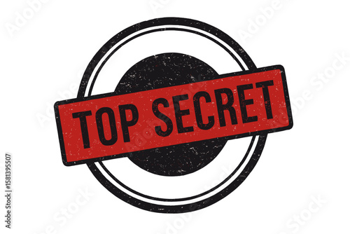 Top Secret Grunge Rubber Stamp Vector, Red and Black Ink Distressed Seal, Confidential Security Badge, Classified Document Label, Transparent PNG Illustration