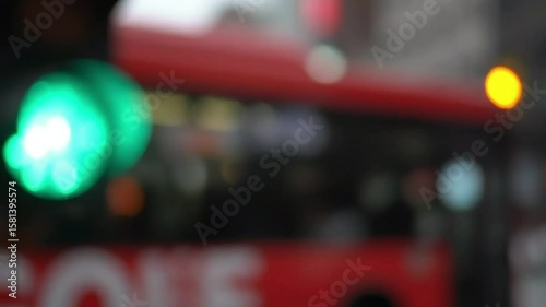 Wallpaper Mural Blurred Bokeh City Traffic Lights Bus Abstract Urban Background Torontodigital.ca