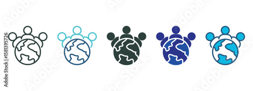 Culture Icon Set Multiple Style Of