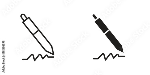 Write icon design element. Editable stroke. Vector