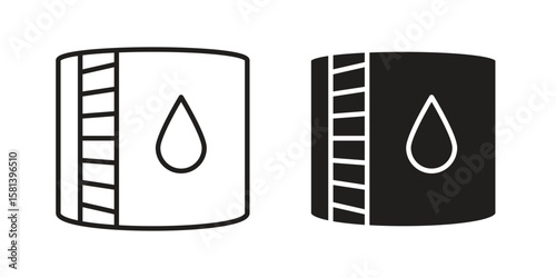 Water tank icon design element. Editable stroke. Vector