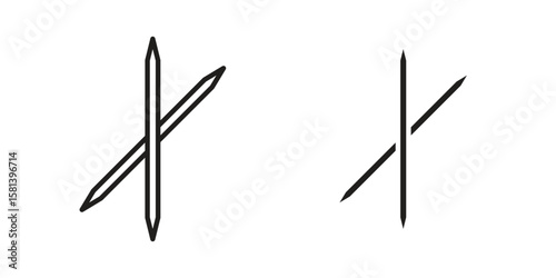 Toothpick icon design element. Editable stroke. Vector