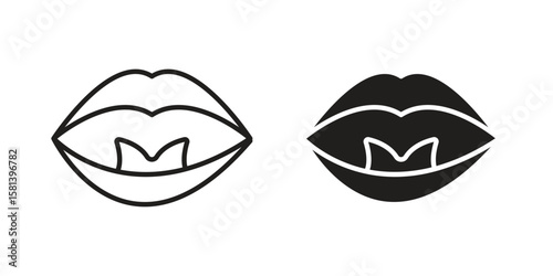 Tonsillitis icon design element. Editable stroke. Vector