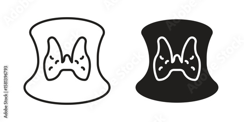 Thyroid icon design element. Editable stroke. Vector