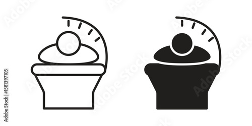 Solarium icon design element. Editable stroke. Vector