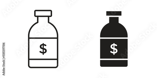 Solvent icon design element. Editable stroke. Vector