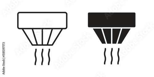 Smoke detector icon design element. Editable stroke. Vector