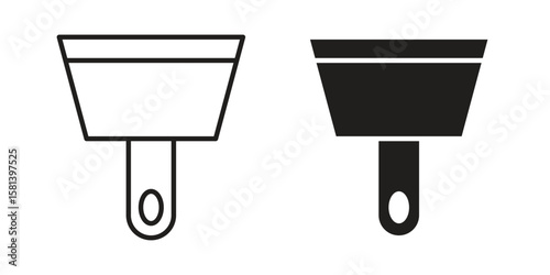Putty knife icon design element. Editable stroke. Vector