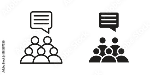 Public opinion icon design element. Editable stroke. Vector