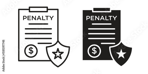 Penalty icon design element. Editable stroke. Vector