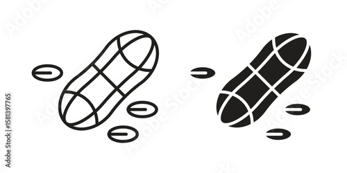 Peanut icon design element. Editable stroke. Vector