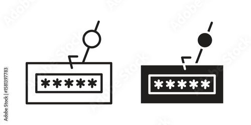 Password phishing icon design element. Editable stroke. Vector