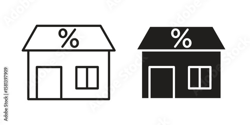 Mortgage rate icon design element. Editable stroke. Vector