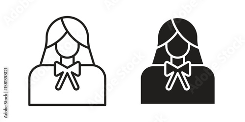Lawyer icon design element. Editable stroke. Vector